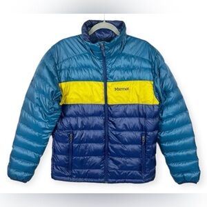 Marmot Ares Men’s Jacket - EUC Blue and Green Puffer Coat